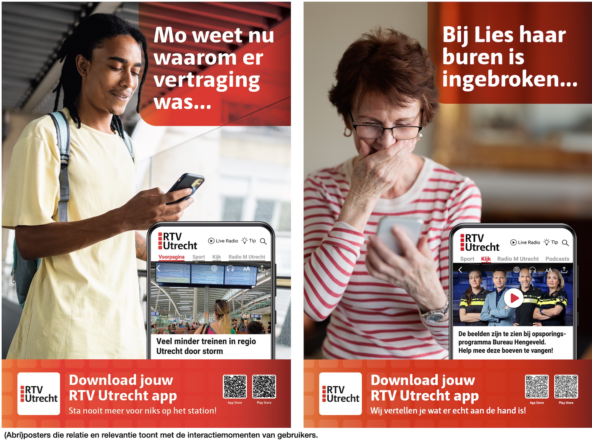 Case RTV Utrecht Abri posters BuroJori communicatiebureau Hilversum Utrecht Jori de Ruiter online advertising